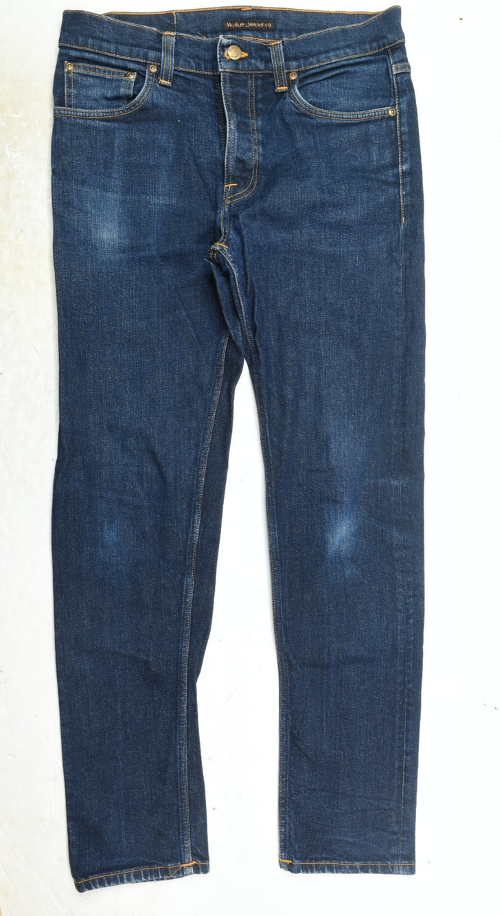Nudie Jeans Co Steady Eddie Jeans Mens 32x32 (32x30) Blue Regular Fit Tapered